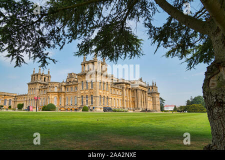 Le Palais de Blenheim, Brithplace de Sir Winston Churchill, Woodstock, Oxfordshire, England, UK Banque D'Images