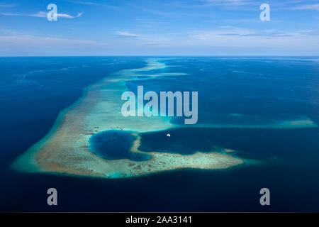 Journée de l'ancre dans le lagon, atoll de Felidhu, de l'Océan Indien, les Maldives Banque D'Images