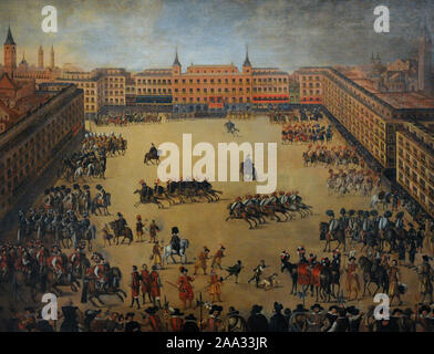 Attribué à Juan de la Corte (ca.1585-1662). Peintre Baroque. Festivités dans le Royal Plaza Mayor, 1623. Musée d'histoire. Madrid. L'Espagne. Banque D'Images