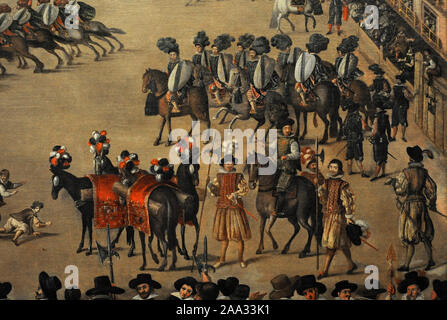 Attribué à Juan de la Corte (ca.1585-1662). Peintre Baroque. Festivités dans le Royal Plaza Mayor, 1623. Détail. Musée d'histoire. Madrid. L'Espagne. Banque D'Images