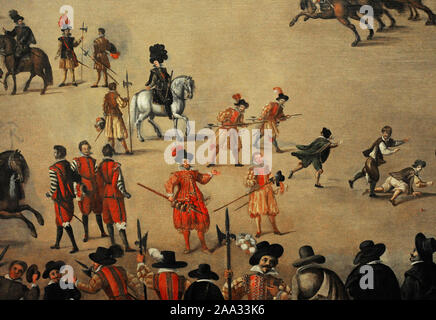 Attribué à Juan de la Corte (ca.1585-1662). Peintre Baroque. Festivités dans le Royal Plaza Mayor, 1623. Détail. Musée d'histoire. Madrid. L'Espagne. Banque D'Images