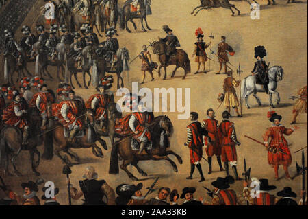 Attribué à Juan de la Corte (ca.1585-1662). Peintre Baroque. Festivités dans le Royal Plaza Mayor, 1623. Détail. Musée d'histoire. Madrid. L'Espagne. Banque D'Images