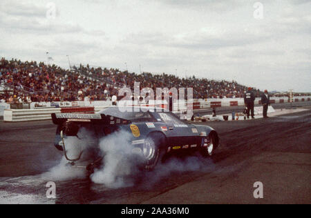 Les courses de dragsters funny car à Avon Park Raceway UK 1993 Banque D'Images