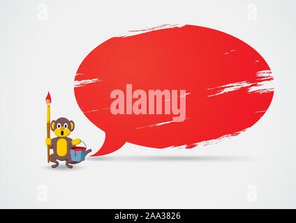 Monkey peint la bulle Illustration de Vecteur