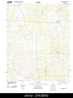 Carte TOPO USGS Missouri MO Koshkonong 20120103 Restauration TM Banque D'Images