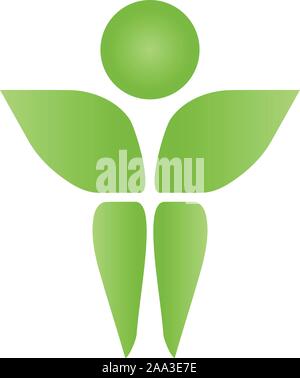 Personne, de feuilles, de plantes, d'un naturopathe, d'un jardinier, un Logo Illustration de Vecteur