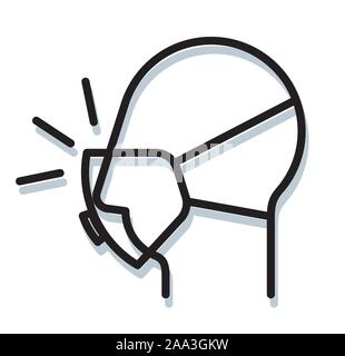 Masque de protection respiratoire - N95 - Icône comme fichier EPS 10 Illustration de Vecteur