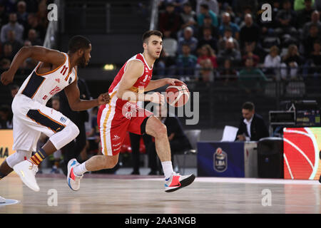 Pour le 9ème jeu de basket-ball italien de Série A1, au PalaEur Virtus Roma beat Carpegna Prosciutto Pesaro 92-83 (photo de Paolo Pizzi/Pacific Press) Banque D'Images