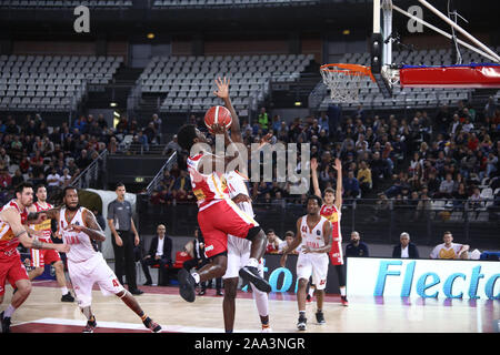 Pour le 9ème jeu de basket-ball italien de Série A1, au PalaEur Virtus Roma beat Carpegna Prosciutto Pesaro 92-83 (photo de Paolo Pizzi/Pacific Press) Banque D'Images