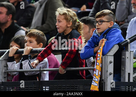 Vient la deuxième victoire consécutive pour Virtus Roma qu'au Palais des Sports de l'Eur a le meilleur sur Carpegna Prosciutti Panier Pesaro pour 92-83 à la fin d'une course équilibrée et souffert jusqu'à la fin. Virtus Roma avec des dés et avec Jefferson (influence) et Dyson (muscle) par service. (Photo par Domenico Cippitelli/Pacific Press) Banque D'Images