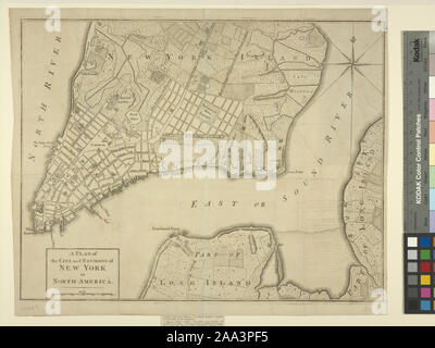 Eno 42 ; un plan de la ville et des environs de New York en Amérique du Nord. Banque D'Images