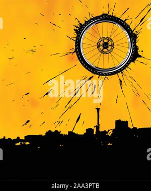 Roue de vélo comme le soleil Illustration de Vecteur