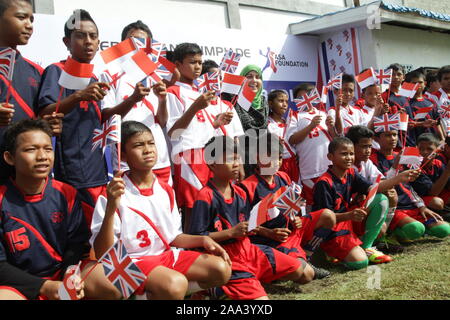 Sayeeda Warsi, pour le Jeux Olympiques de Londres de 2012 mission de l'Accord "vers une paix durable", dans la région de Banda Aceh, Sumatra, Indonésie Banque D'Images