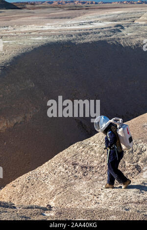 Hanksville, Utah - Des chercheurs simulent la vie sur Mars à la Mars Desert Research Station. Banque D'Images