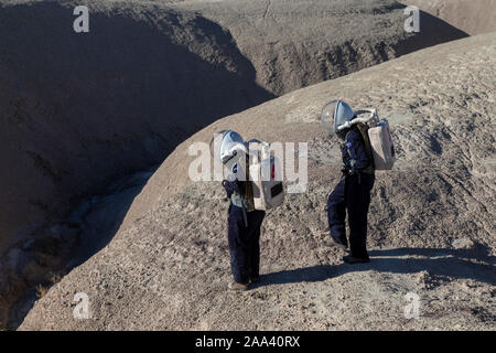 Hanksville, Utah - Des chercheurs simulent la vie sur Mars à la Mars Desert Research Station. Banque D'Images