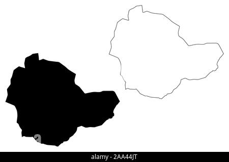 Sukhbaatar aimags (provinces, les provinces de la Mongolie) map vector illustration, croquis gribouillis d'Aimag Sukhbaatar site Illustration de Vecteur