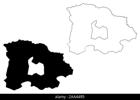 La province de Selenge aimags (provinces de la Mongolie), map vector illustration, scribble sketch Selenge Aimag site Illustration de Vecteur