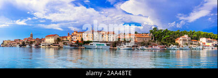 La vieille ville de Rab impressionnant,vue panoramique,Croatie. Banque D'Images