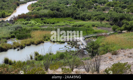 Milieu humide sur le Rio Grande Village Nature Trail Banque D'Images