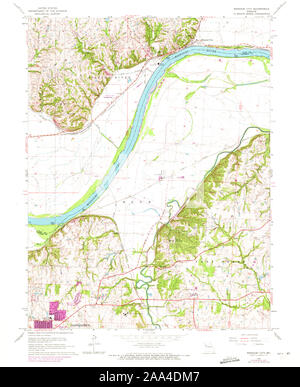 Carte TOPO USGS MO Missouri Missouri City 3235201965 24000 Restauration Banque D'Images