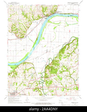 Carte TOPO USGS MO Missouri Missouri City 3235191965 24000 Restauration Banque D'Images