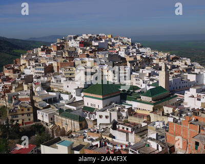 Paysage urbain, Moulay Idriss, Maroc Banque D'Images