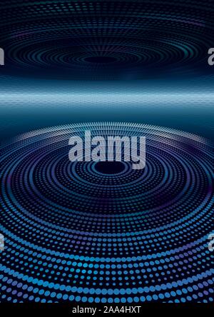 Résumé fond futuriste avec des couches en pointillés Illustration de Vecteur