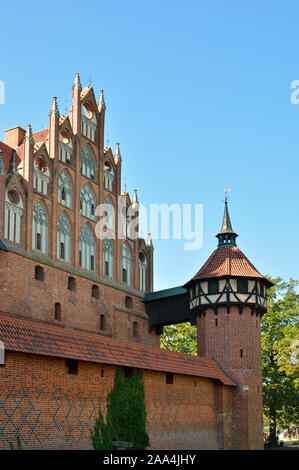 Le 13e siècle château de Malbork, fondée par les Chevaliers de l'Ordre Teutonique, Site du patrimoine mondial de l'Unesco. Marienburg (Mary's Castle). Occidentale, Po Banque D'Images