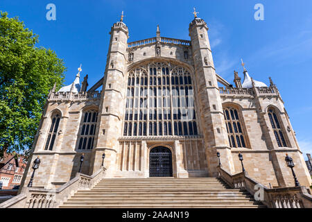 La Chapelle St George, le château de Windsor, de style gothique, Windsor, Berkshire, England, UK Banque D'Images