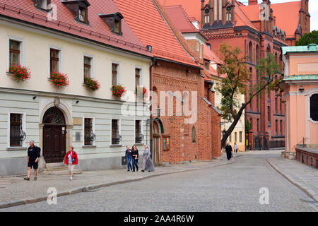 L'Ostrow Tumski (île de la Cathédrale). Wroclaw, Pologne Banque D'Images