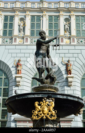 Fontaine de Neptune à Gdansk, Pologne Banque D'Images