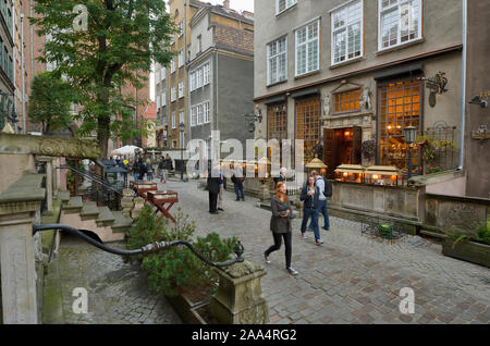 Rue Mariacka avec amber shops. Gdansk, Pologne Banque D'Images