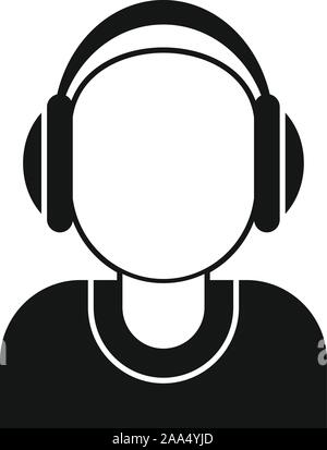 Icône avatar dj. Simple illustration de l'icône vecteur avatar dj pour la conception web isolé sur fond blanc Illustration de Vecteur