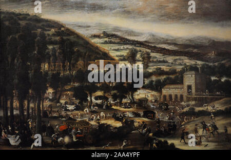 Felix Castello (1595-1651). Peintre espagnol. Le bain dans le Manzanares dans la campagne du Molino Quemado, ca.1634-1637. Musée d'histoire. Madrid. L'Espagne. Banque D'Images