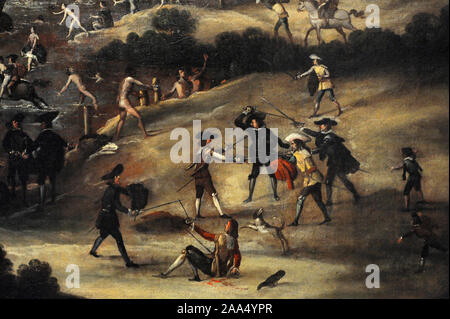 Felix Castello (1595-1651). Peintre espagnol. Le bain dans le Manzanares dans la campagne du Molino Quemado, ca.1634-1637. Détail. Musée d'histoire. Madrid. L'Espagne. Banque D'Images