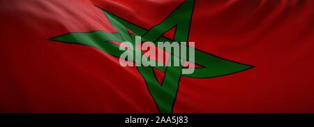 Drapeau officiel du Maroc. Bannière web Banque D'Images