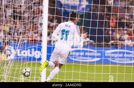 La Corogne, Espagne, 2017 .le 20 août .Gareth Bale du Real Madrid célébrer un but au cours des match de la Liga entre RC Deportivo de La Corogne - Real Madrid Banque D'Images