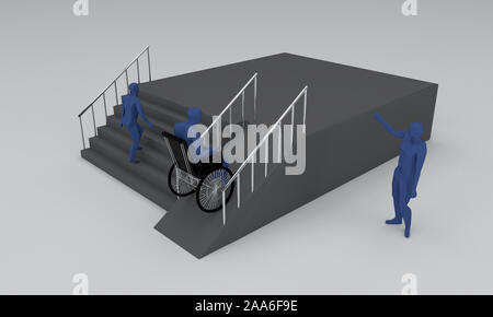 Mobilité de l'homme, concept de rendu 3D Banque D'Images