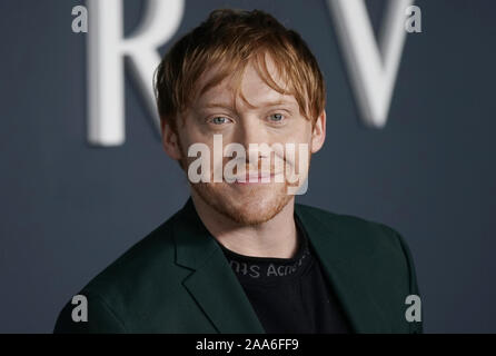 New York, États-Unis. 19 Nov, 2019. Rupert Grint arrive sur le tapis rouge lors de la première mondiale d'Apple TV 'S « serviteur' au BAM Howard Gilman Opera House le Mardi, Novembre 19, 2019 à New York. Photo de John Angelillo/UPI UPI : Crédit/Alamy Live News Banque D'Images