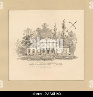 Comprend des reproductions photomécaniques. Printmakers : Bryan Henry Hall, James Barton Longacre, Albert Rosenthal & Samuel Sartain. Dessinateurs : David McNeely Stauffer. Titre du calendrier de collecte d'Emmet. EM9679 ; Belvoir, Albemarle County, Virginie, Résidence des États-Unis Le Sénateur John Walker, 1790 Banque D'Images