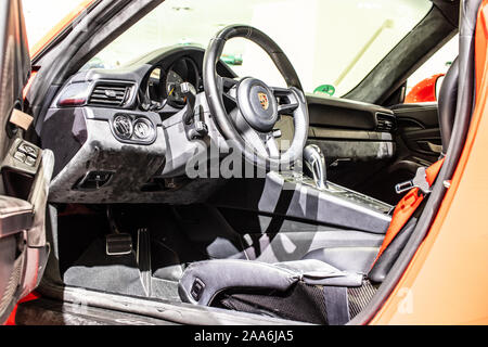 Stuttgart, Allemagne, nov 2019 : rouge métallique Porsche 911 GT3 RS, 2018, 991, série Septième Génération, supersport voiture construite par Porsche Banque D'Images