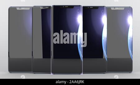 Téléphone mobile de fond , le rendu 3D Banque D'Images