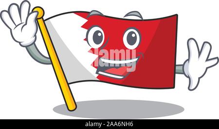 Drapeau Bahreïn avec mascotte en forme character Illustration de Vecteur