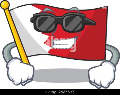 Drapeau Bahreïn avec mascotte en caractère super cool Illustration de Vecteur