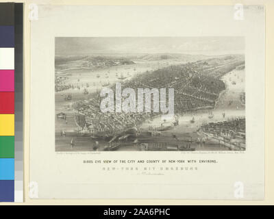 Citation/Référence : Eno 320 ; Birds Eye View de la ville et du comté de New-York avec ses environs Banque D'Images