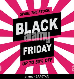 Le vendredi noir modèle de page design. Offre spéciale. Fin de saison spécial ventes limitées. Promotions, 50. Illustration de Vecteur