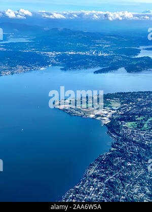 Voler dans Seattle Tacoma, Washington Banque D'Images