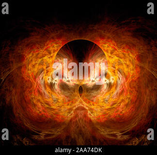 Flux de plasma brûlant dans un espace sombre. Le contexte énergétique. Banque D'Images