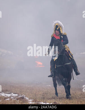 Oleg Sokolov durant 2018 reconstitution de la bataille la Bérézina en Biélorussie Banque D'Images