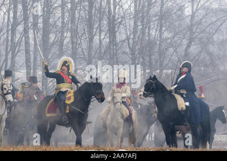 Oleg Sokolov 2018 au cours de la reconstitution de la bataille de la Bérézina, près de Minsk , Biélorussie. Banque D'Images